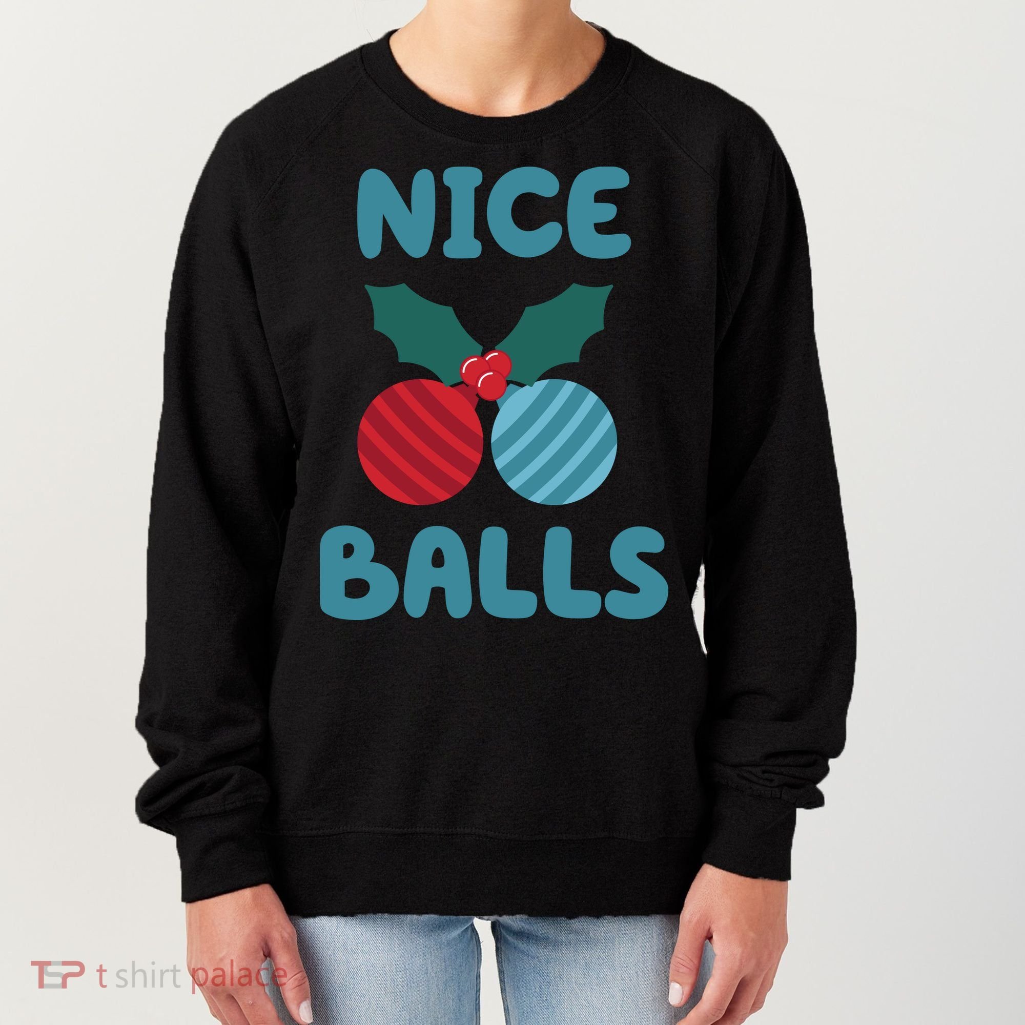 Nice Balls Funny Christmas Ornament Women's Sweatshirt