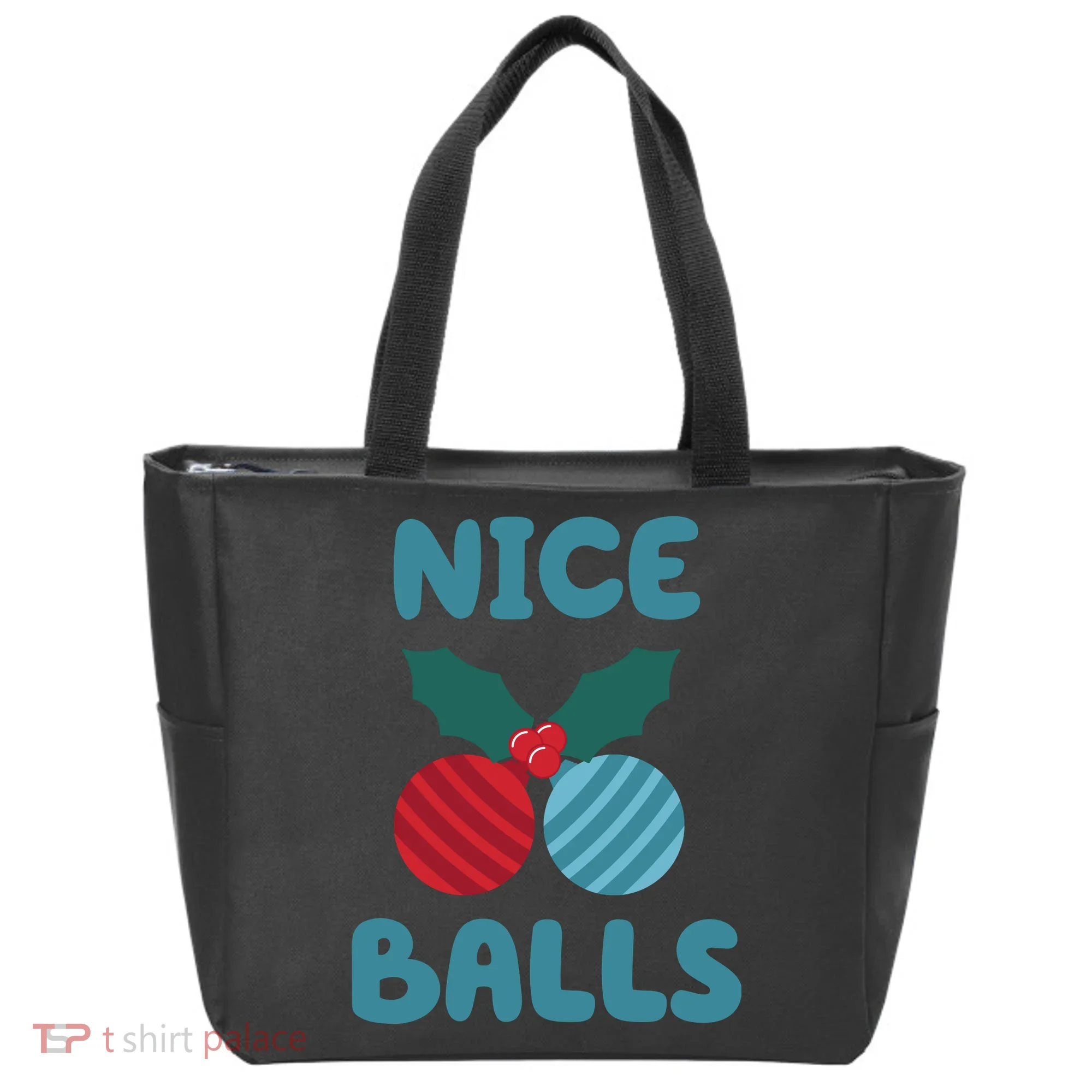Nice Balls Funny Christmas Ornament Tote Bag