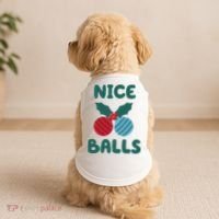 Nice Balls Funny Christmas Ornament Doggie Tank thumb 2