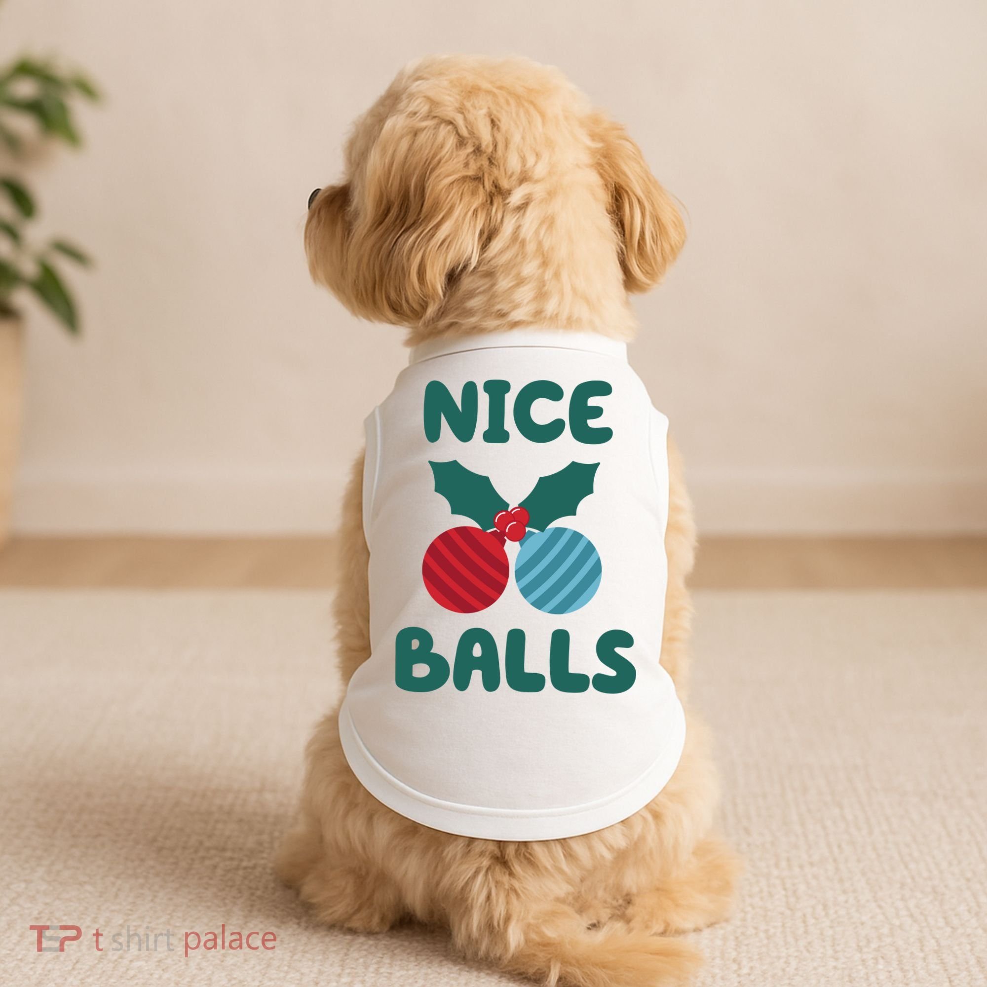 Nice Balls Funny Christmas Ornament Doggie Tank