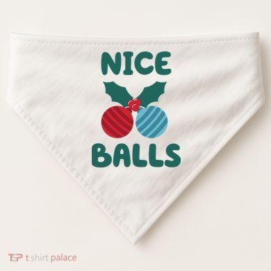 Nice Balls Funny Christmas Ornament USA-Made Doggie Bandana