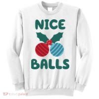 Nice Balls Funny Christmas Ornament Sweatshirt thumb 0