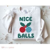 Nice Balls Funny Christmas Ornament Sweatshirt thumb 2