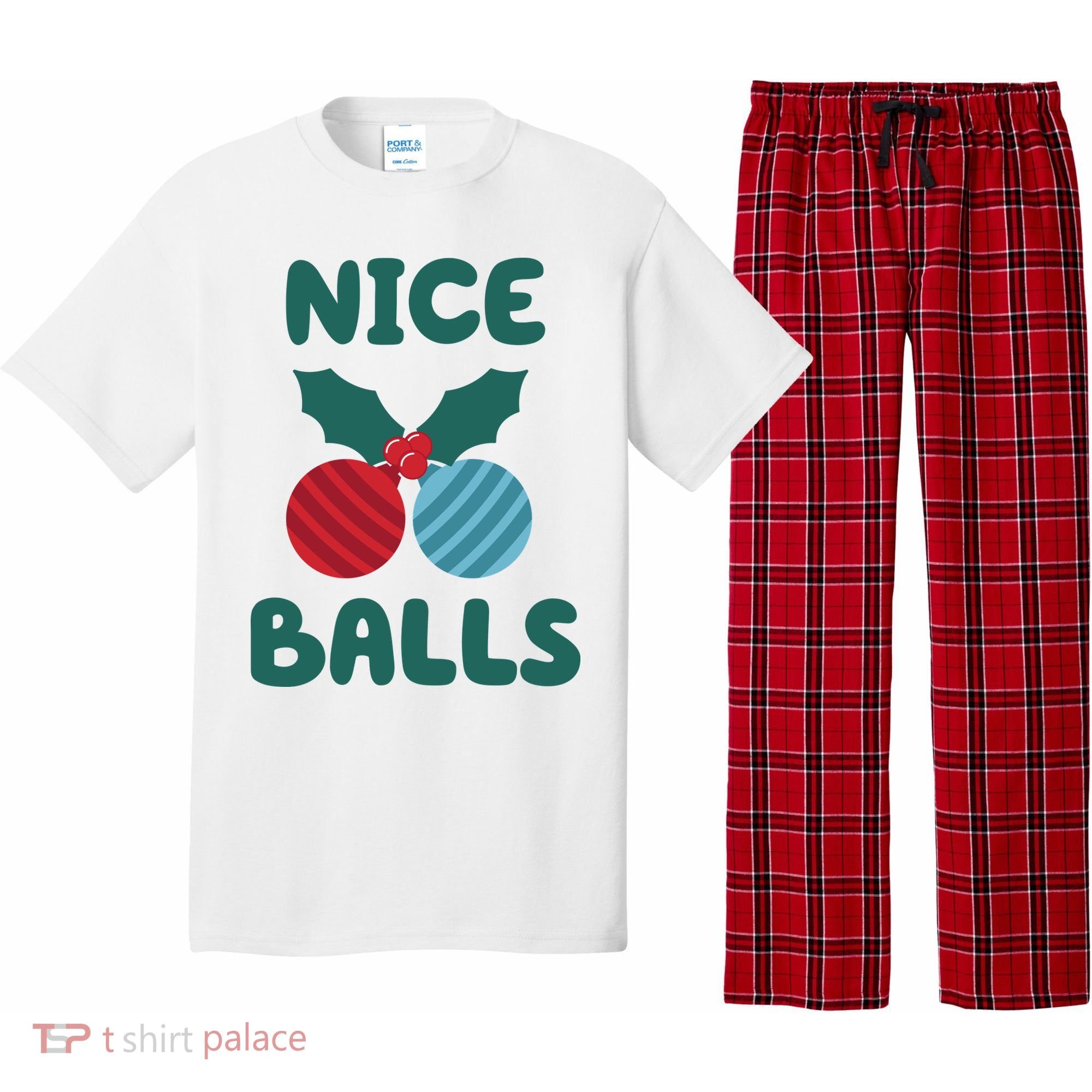 Nice Balls Funny Christmas Ornament Pajama Set