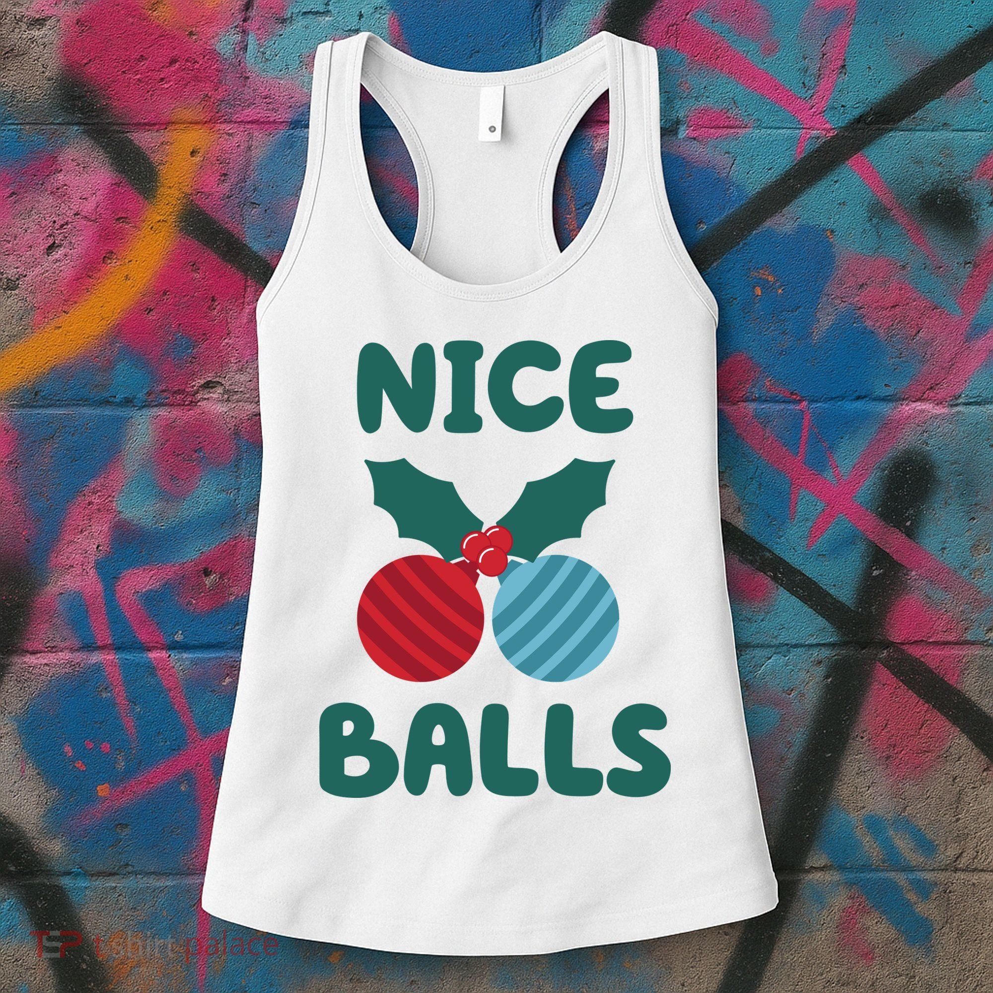 Nice Balls Funny Christmas Ornament Women's Tank Top