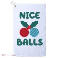 Nice Balls Funny Christmas Ornament Golf Towel thumb 0