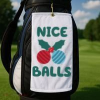 Nice Balls Funny Christmas Ornament Golf Towel thumb 2