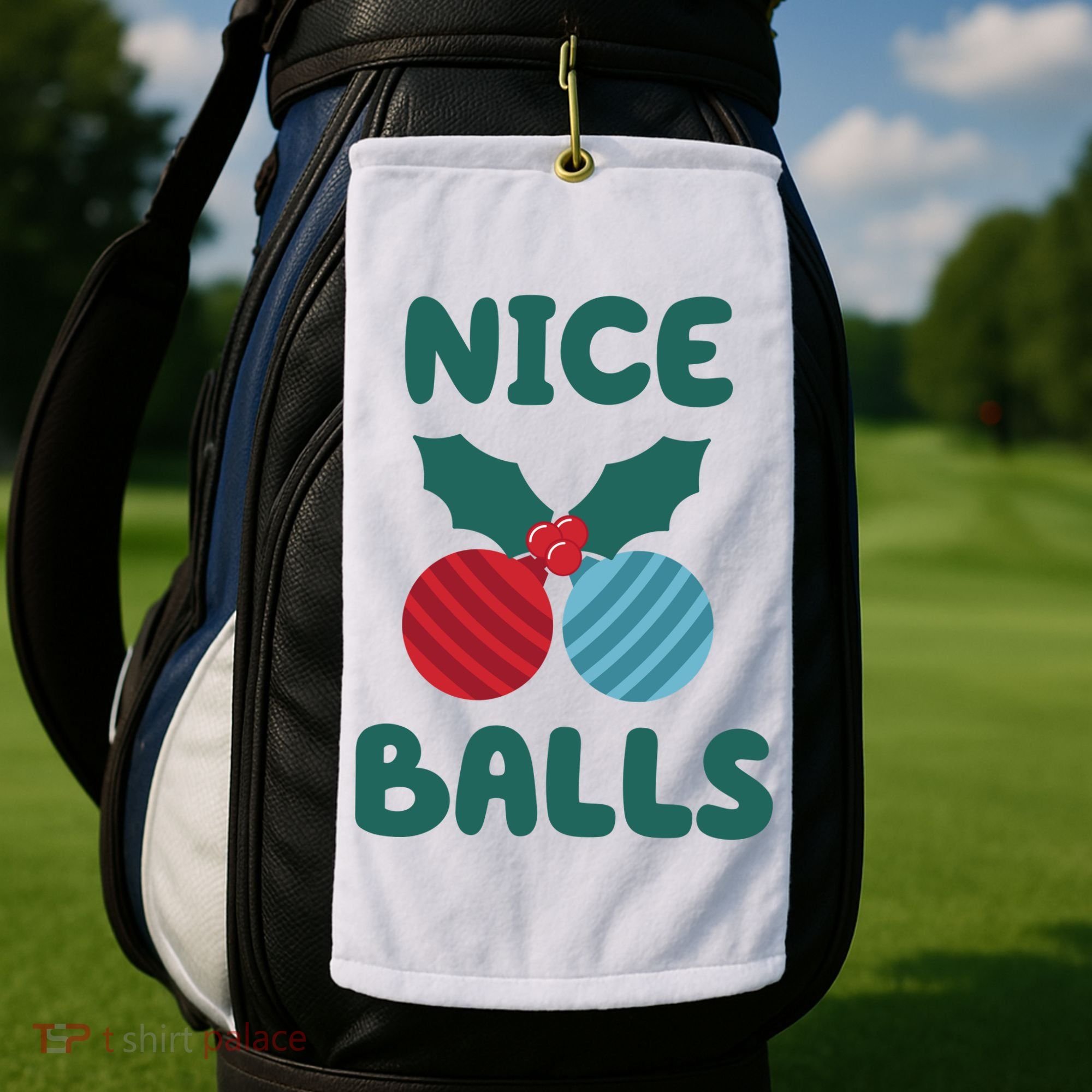 Nice Balls Funny Christmas Ornament Golf Towel