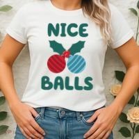 Nice Balls Funny Christmas Ornament Women's T-Shirt thumb 2