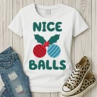 Nice Balls Funny Christmas Ornament Women's T-Shirt thumb 3