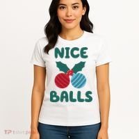 Nice Balls Funny Christmas Ornament Women's T-Shirt thumb 4