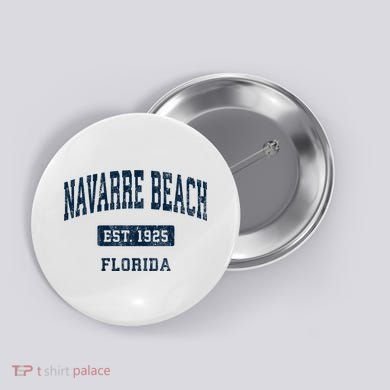 Navarre Beach Florida Fl Vintage Sports Established Button