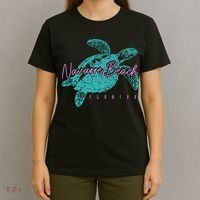 Navarre Beach Florida FL Sea Turtle Surfer Diving Vintage T-Shirt thumb 4