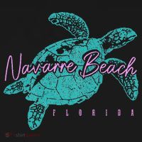 Navarre Beach Florida FL Sea Turtle Surfer Diving Vintage T-Shirt thumb 7