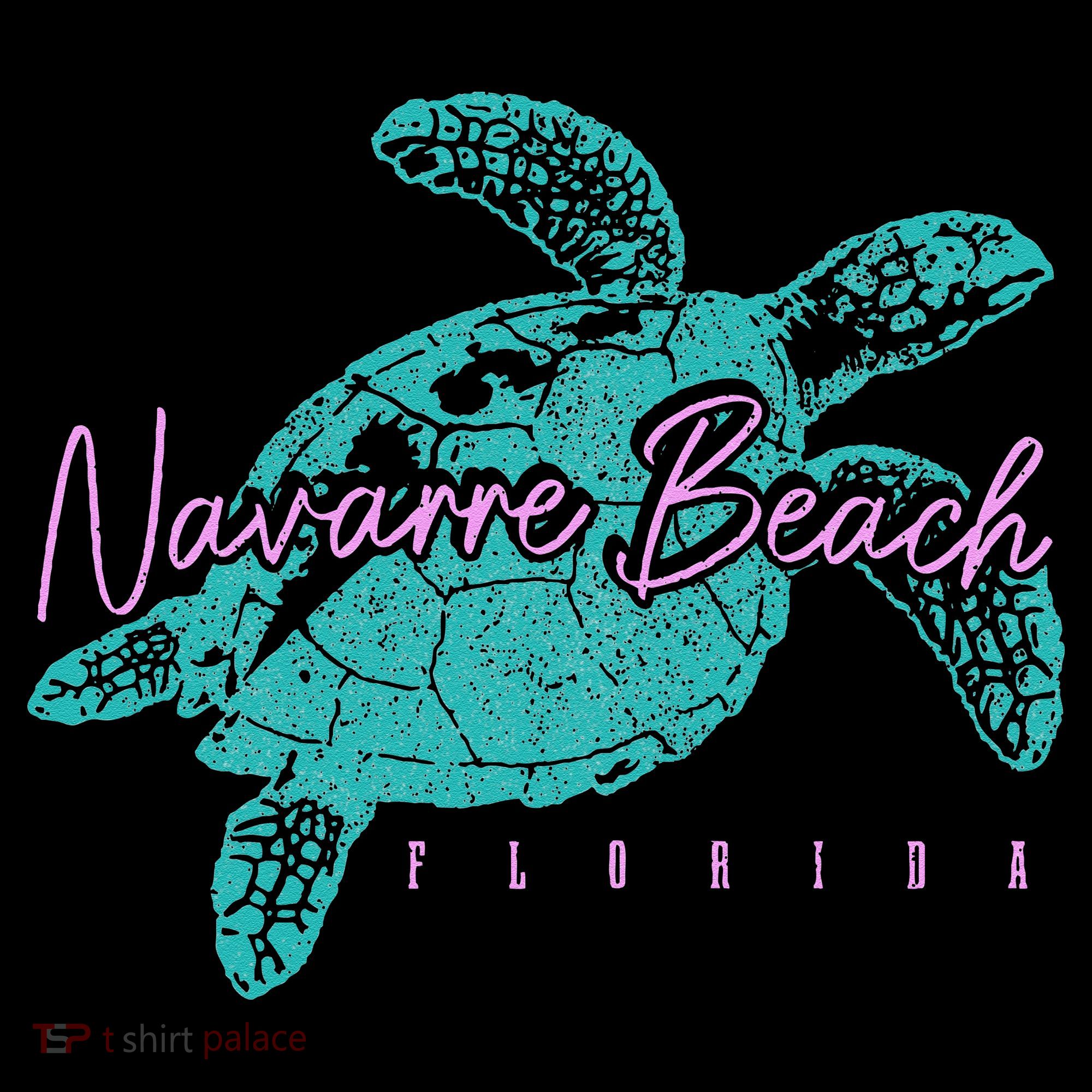 Navarre Beach Florida FL Sea Turtle Surfer Diving Vintage T-Shirt