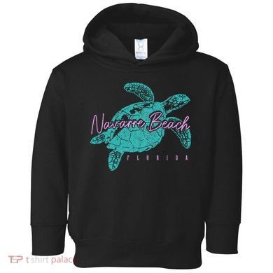 Navarre Beach Florida FL Sea Turtle Surfer Diving Vintage Toddler Hoodie