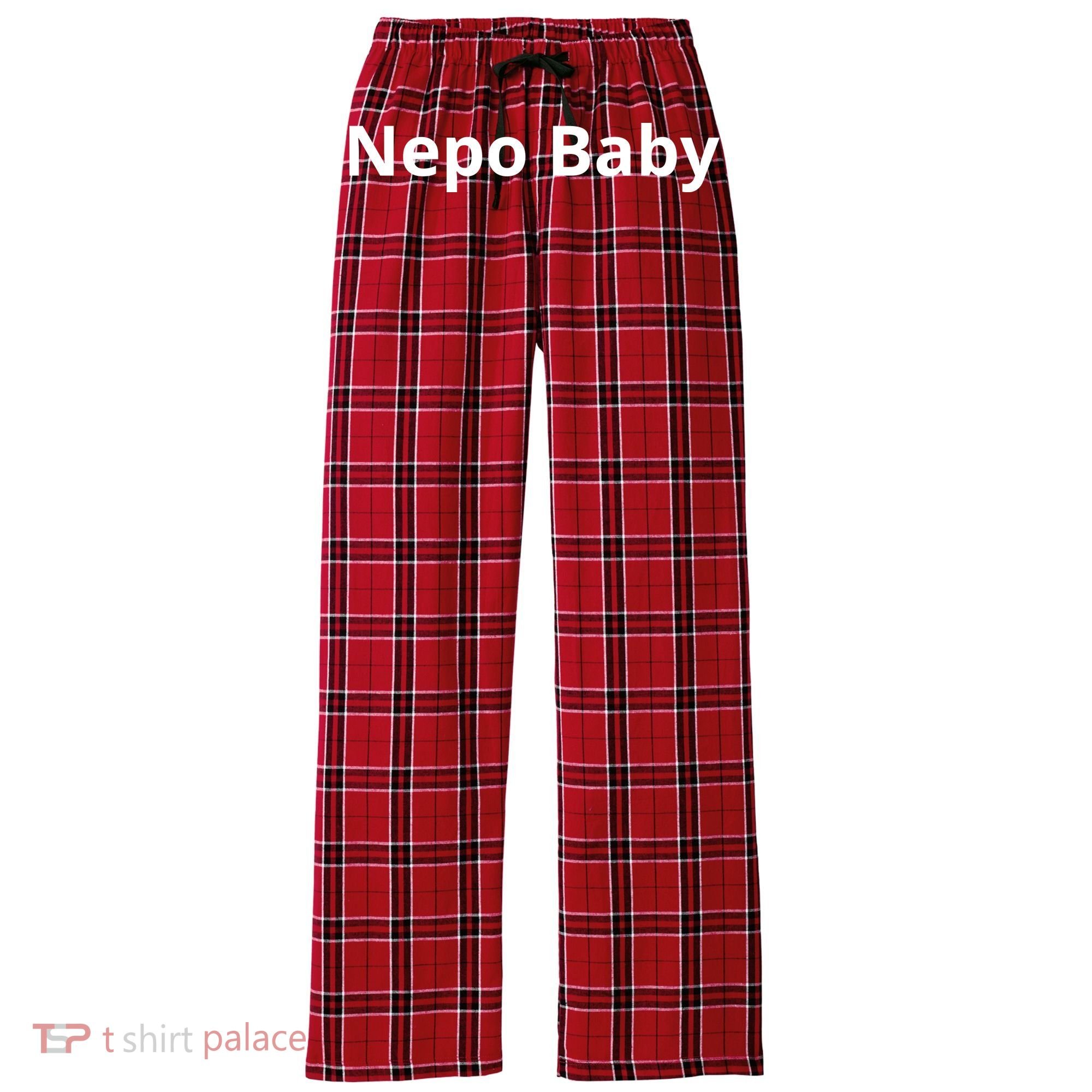 Nepo Baby Funny Celebrity Women's Flannel Plaid Pajama Pants