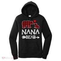 Nana Bear Gift Red Buffalo Plaid Grandma Bear Pajama Funny Gift Women's Hoodie thumb 0