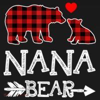 Nana Bear Gift Red Buffalo Plaid Grandma Bear Pajama Funny Gift Women's Hoodie thumb 2