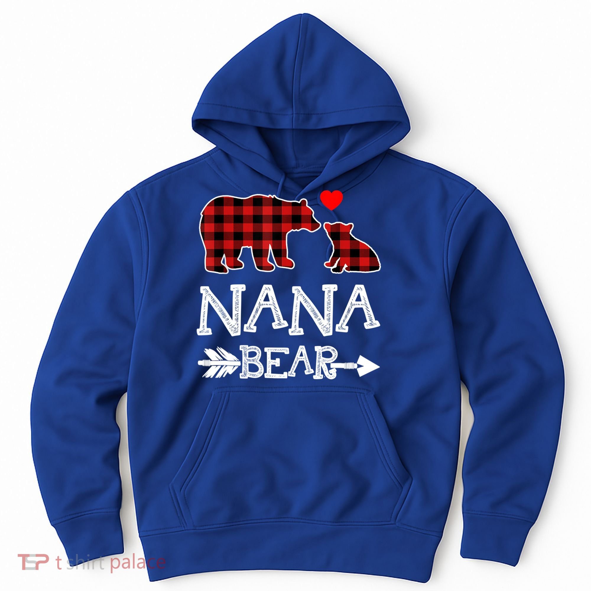 Nana Bear Gift Red Buffalo Plaid Grandma Bear Pajama Funny Gift Hoodie