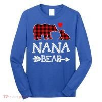 Nana Bear Gift Red Buffalo Plaid Grandma Bear Pajama Funny Gift Long Sleeve Shirt thumb 0