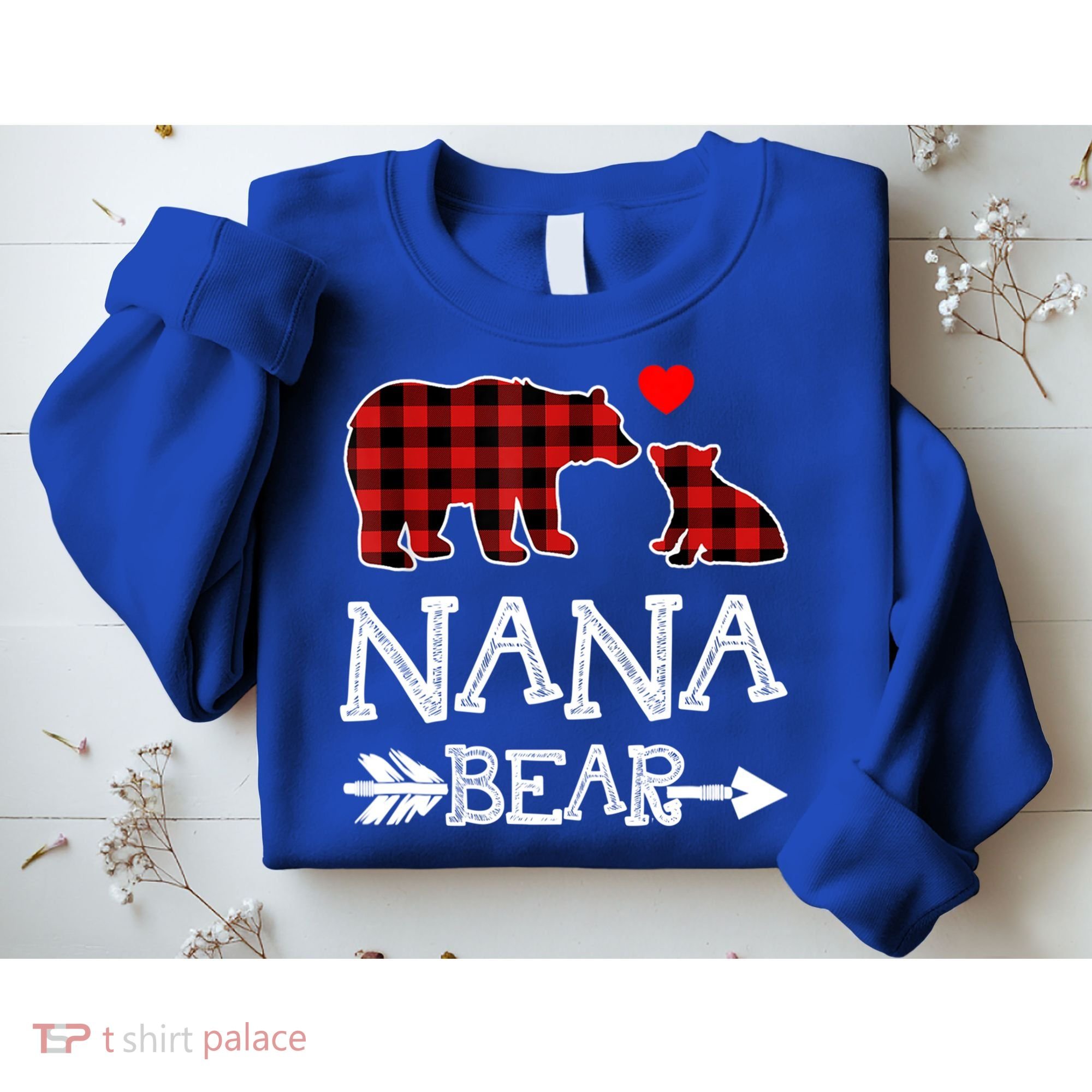 Nana Bear Gift Red Buffalo Plaid Grandma Bear Pajama Funny Gift Sweatshirt