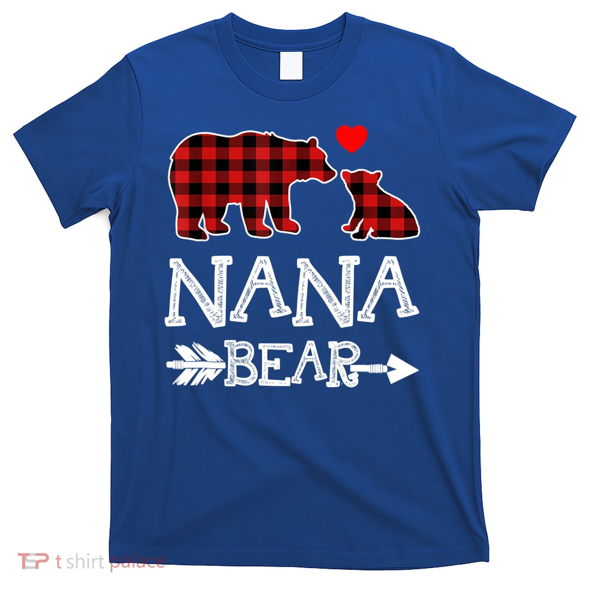 Nana Bear Gift Red Buffalo Plaid Grandma Bear Pajama Funny Gift T-Shirt