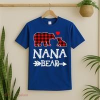 Nana Bear Gift Red Buffalo Plaid Grandma Bear Pajama Funny Gift T-Shirt thumb 2