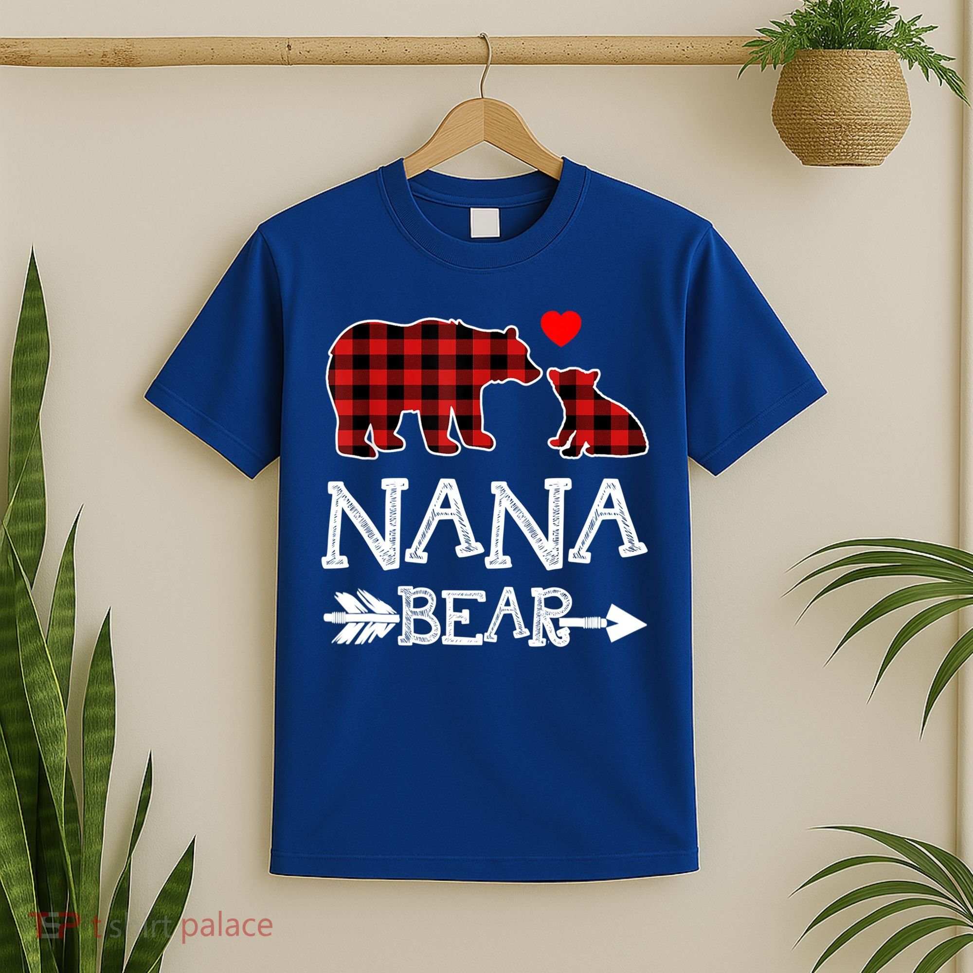 Nana Bear Gift Red Buffalo Plaid Grandma Bear Pajama Funny Gift T-Shirt