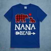 Nana Bear Gift Red Buffalo Plaid Grandma Bear Pajama Funny Gift T-Shirt thumb 5