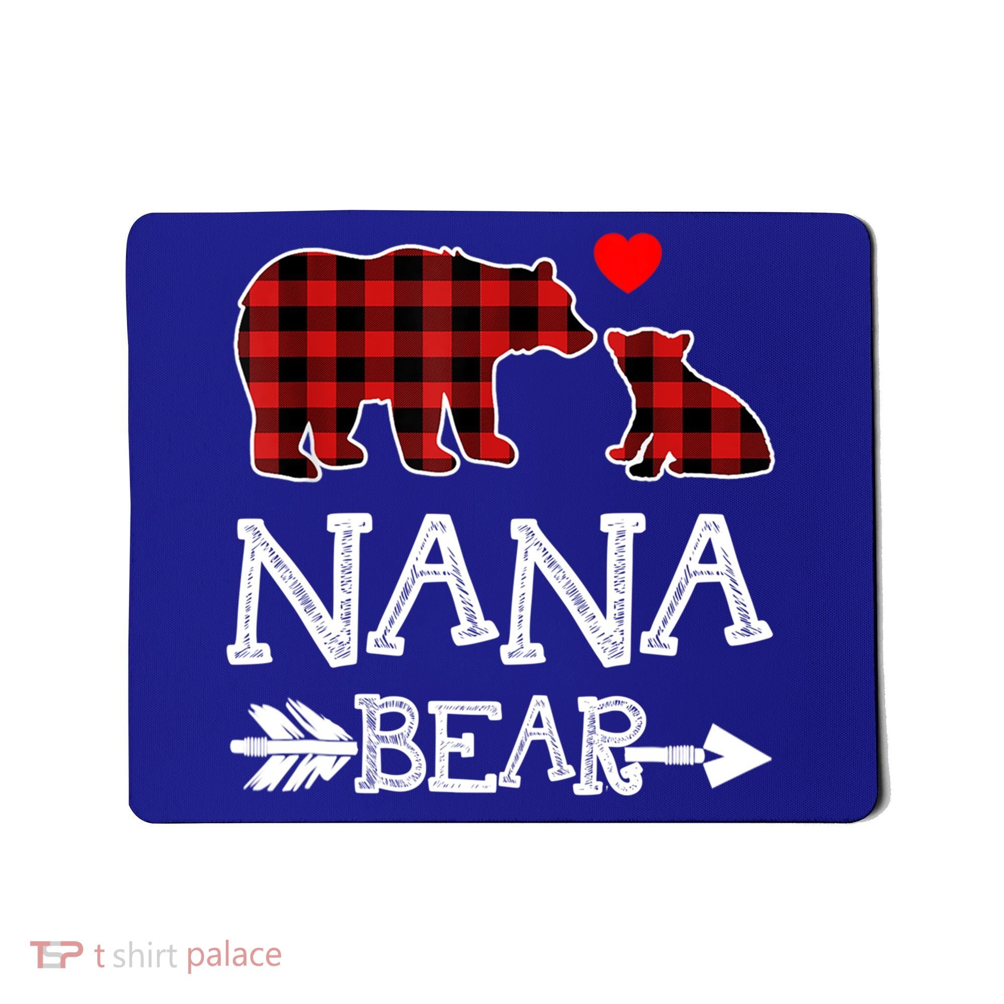 Nana Bear Gift Red Buffalo Plaid Grandma Bear Pajama Funny Gift Mousepad