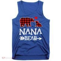 Nana Bear Gift Red Buffalo Plaid Grandma Bear Pajama Funny Gift Tank Top thumb 0
