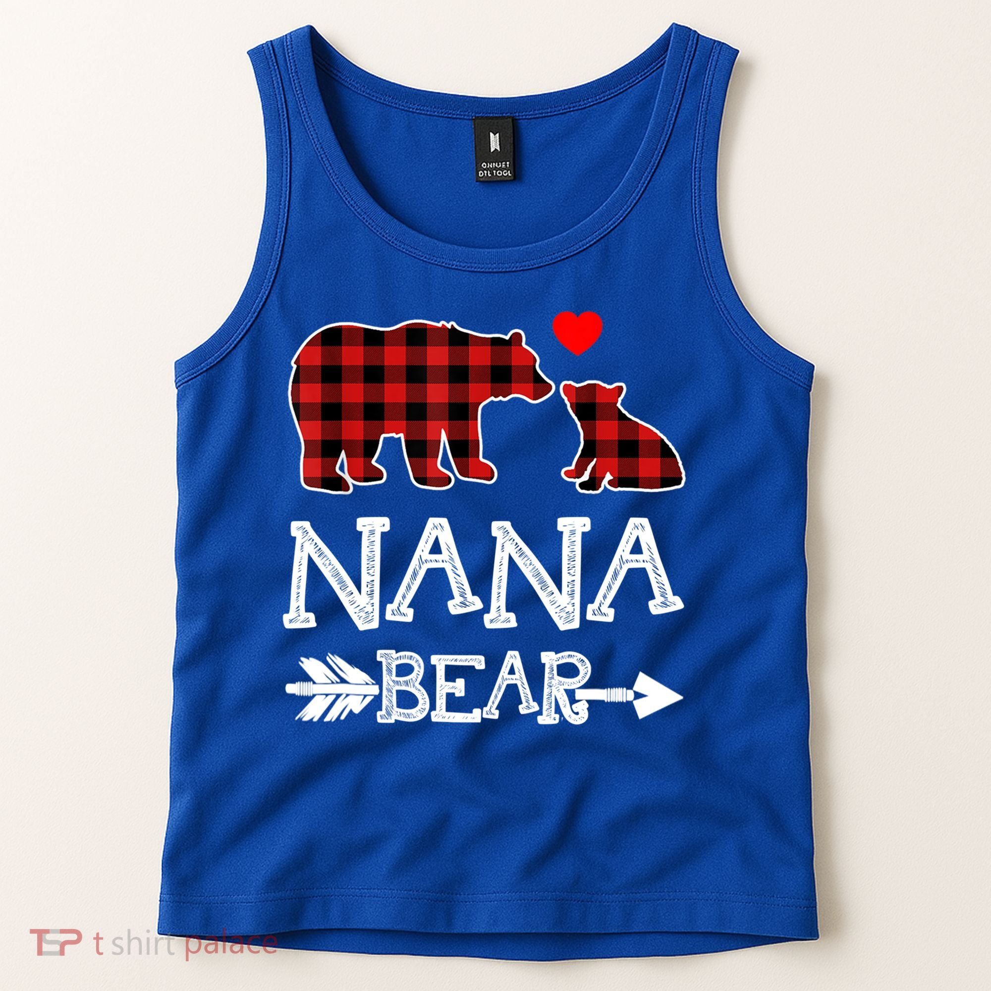 Nana Bear Gift Red Buffalo Plaid Grandma Bear Pajama Funny Gift Tank Top
