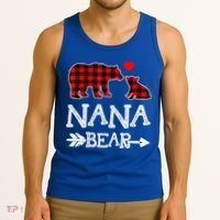 Nana Bear Gift Red Buffalo Plaid Grandma Bear Pajama Funny Gift Tank Top thumb 3
