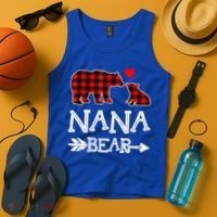 Nana Bear Gift Red Buffalo Plaid Grandma Bear Pajama Funny Gift Tank Top thumb 4
