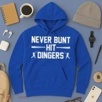 Never Bunt Hit Dingers Cool Gift Funny Baseball Cute Gift Hoodie thumb 3