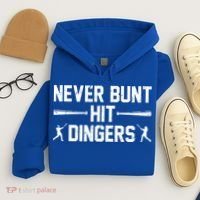 Never Bunt Hit Dingers Cool Gift Funny Baseball Cute Gift Hoodie thumb 4
