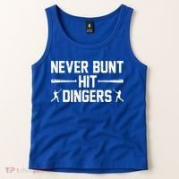 Never Bunt Hit Dingers Cool Gift Funny Baseball Cute Gift Tank Top thumb 2