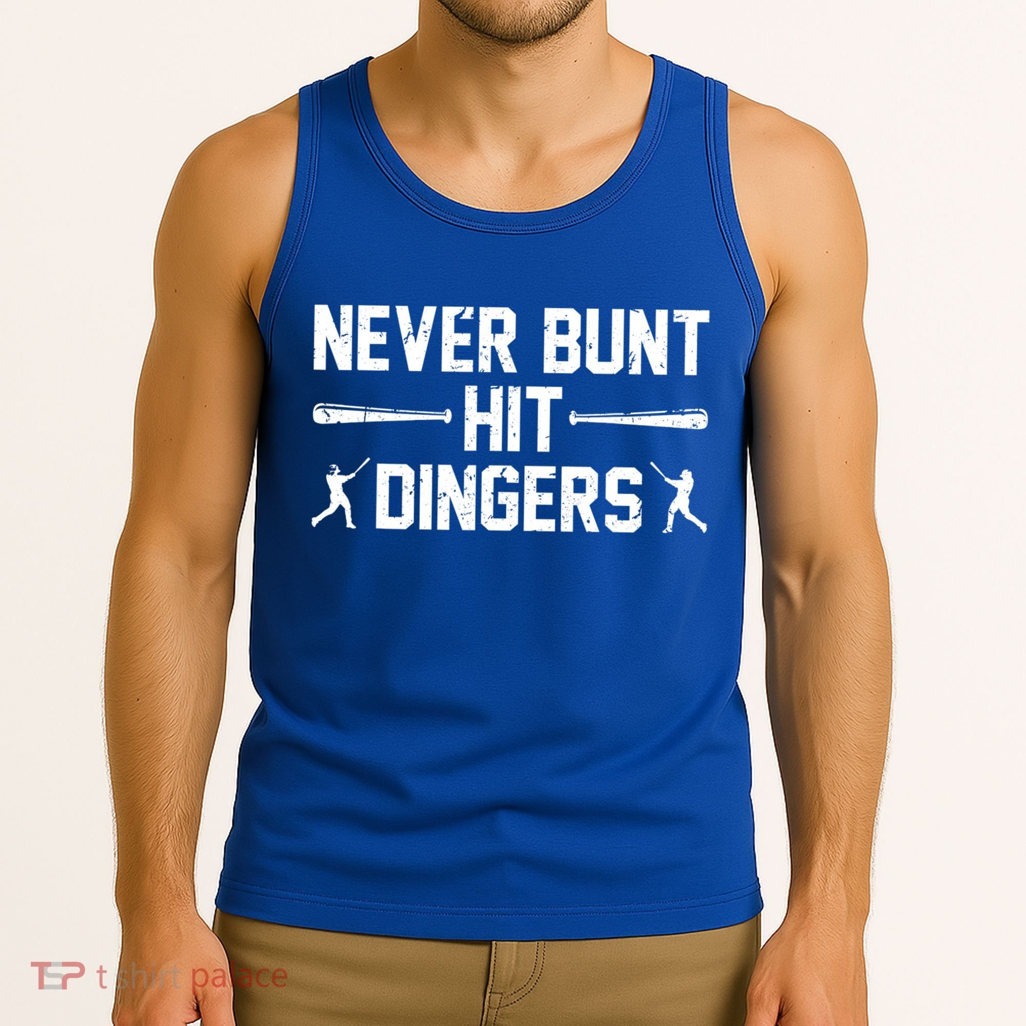Never Bunt Hit Dingers Cool Gift Funny Baseball Cute Gift Tank Top