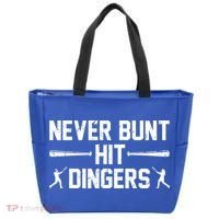 Never Bunt Hit Dingers Cool Gift Funny Baseball Cute Gift Tote Bag thumb 0