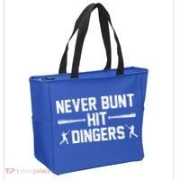 Never Bunt Hit Dingers Cool Gift Funny Baseball Cute Gift Tote Bag thumb 2