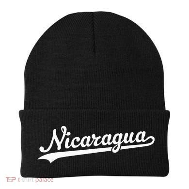 Nicaragua Baseball Jersey Script With Swoosh Beanie
