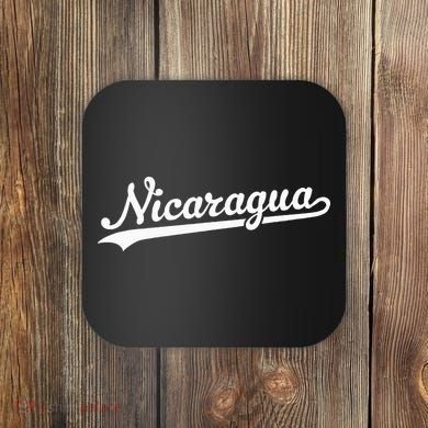 Nicaragua Baseball Jersey Script With Swoosh Coaster