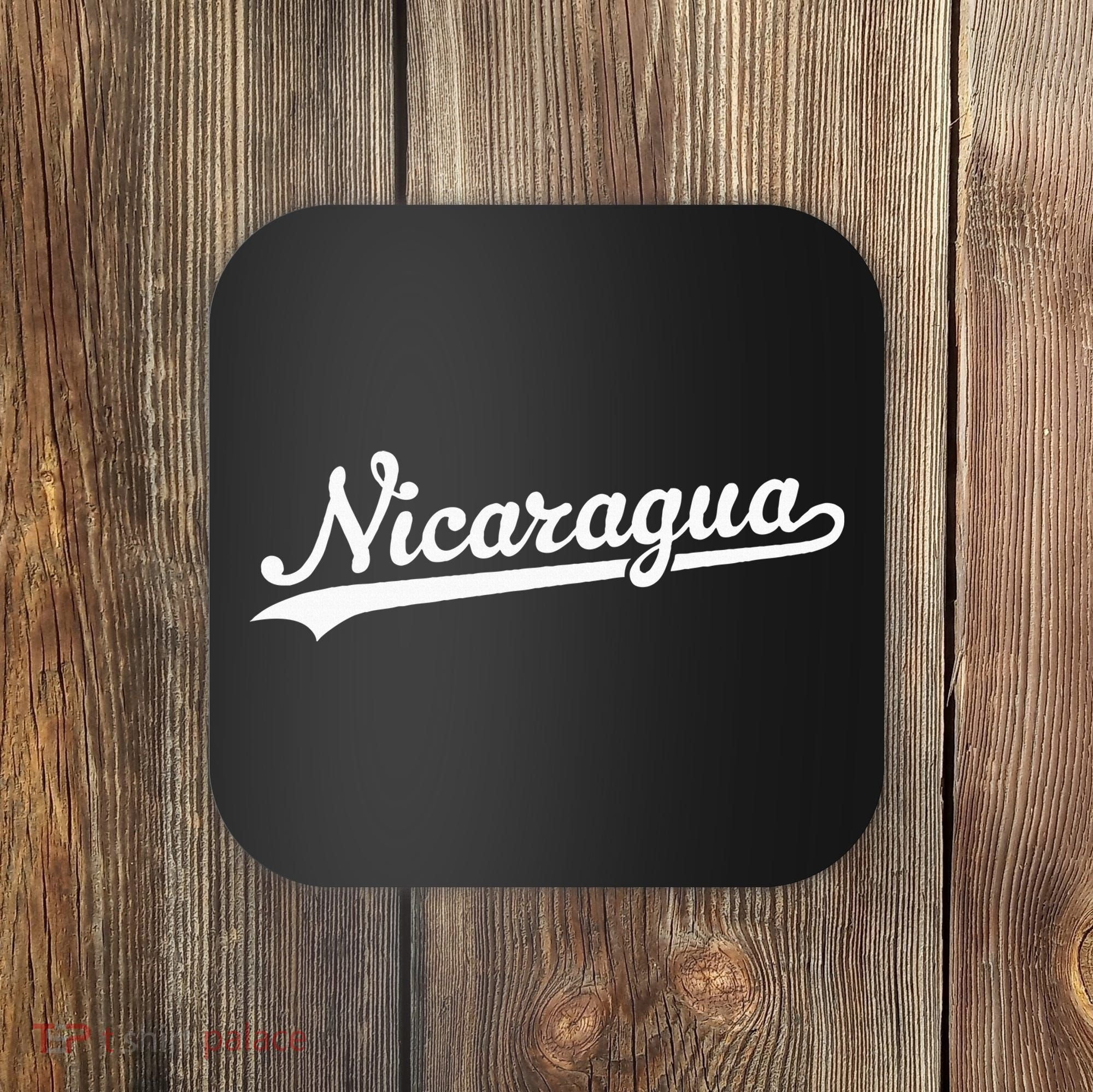 Nicaragua Baseball Jersey Script With Swoosh Coaster
