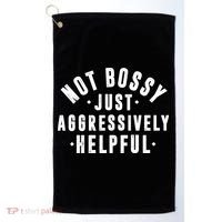Not Bossy Just Aggressively Helpful Funny Golf Towel thumb 0