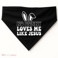No Bunny Loves Me Like Jesus Cute Easter USA-Made Doggie Bandana thumb 0