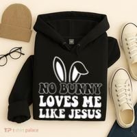 No Bunny Loves Me Like Jesus Cute Easter Hoodie thumb 4