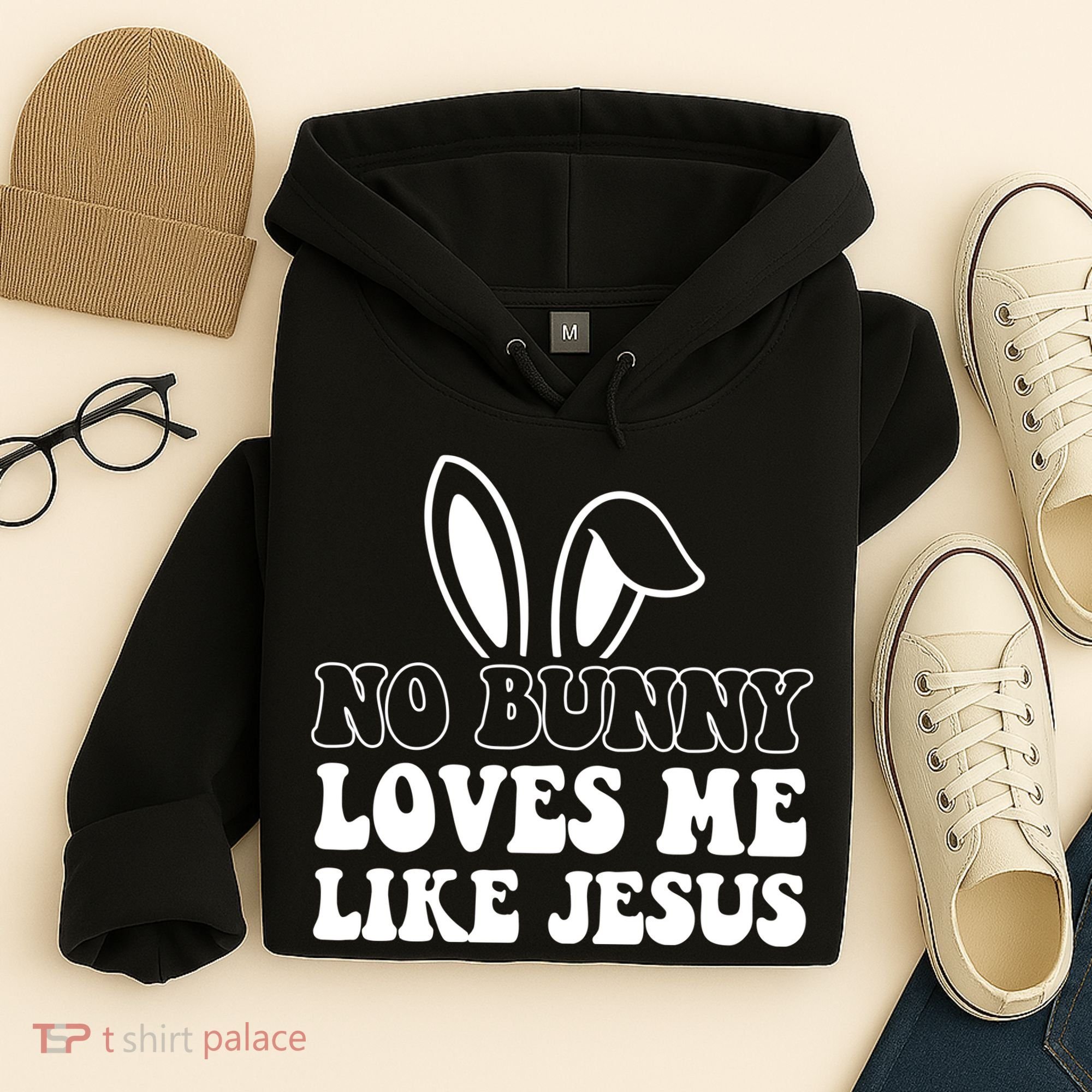 No Bunny Loves Me Like Jesus Cute Easter Hoodie