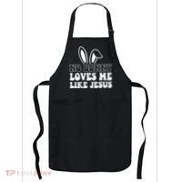 No Bunny Loves Me Like Jesus Cute Easter Apron thumb 0