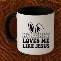 No Bunny Loves Me Like Jesus Cute Easter Coffee Mug thumb 2